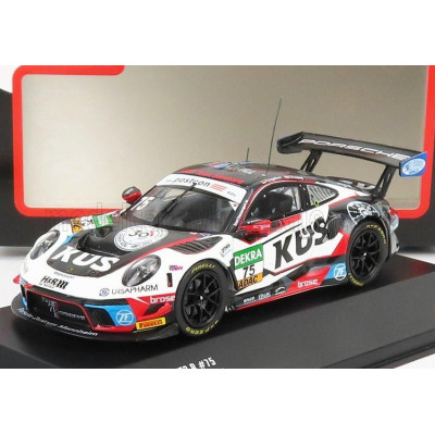 IXO MODELS PORSCHE 911 991 GT3 R TEAM KUS 75 BERNHARD N 75 ADAC GT MASTERS 2021 C.ENGELHART - T.PREINING - WHITE BLACK RED 1/43