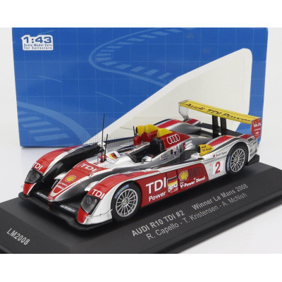 IXO MODELS AUDI R10 TDI 5.5L TURBO V12 TEAM AUDI SPORT NORTH AMERICA N 2 WINNER 24h LE MANS 2008 R.CAPELLO - T.KRISTENSEN - A.Mc