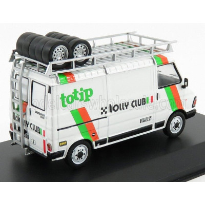 IXO MODELS FIAT 242 VAN FIAT TEAM TOTIP JOLLY CLUB ASSISTANCE RALLY 1985 - LANCIA 037 - WHITE GREEN ORANGE 1/43