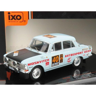 IXO MODELS MOSKVITCH 412 N 40 RALLY LONDON - MEXICO 1970 S.TENISHEV - V.KISLYKH - V.CHIROTCHENKOV - LIGHT BLUE BLACK 1/43