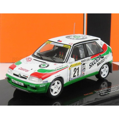 IXO MODELS ŠKODA FELICIA TEAM ŠKODA MOTORSPORT N 21  RALLY MONTECARLO 1997 P.SIBERA -  P.GROSS - WHITE GREEN RED 1/43
