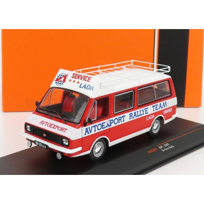 IXO MODELS RAF 2203 MINIBUS TEAM RALLY LADA SERVICE ASSISTANCE 1984 - RED WHITE 1/43