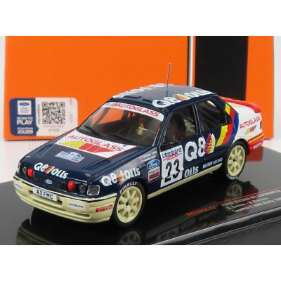 IXO MODELS FORD ENGLAND SIERRA RS COSWORTH N 23 RALLY RAC LOMBARD 1991 G.EVANS - H.DAVIES - BLUE WHITE 1/43