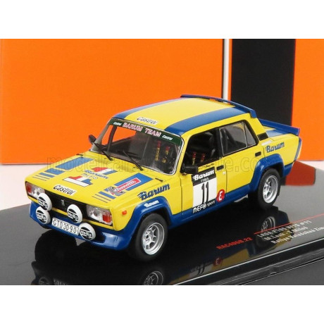 IXO MODELS LADA FIAT 2105 VFTS N 11 2nd RALLY VALASSKA ZIMA 1984 M.LANK - T.MILO - YELLOW BLUE 1/43