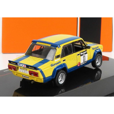 IXO MODELS LADA FIAT 2105 VFTS N 11 2nd RALLY VALASSKA ZIMA 1984 M.LANK - T.MILO - YELLOW BLUE 1/43