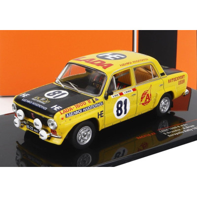 IXO MODELS LADA FIAT 1600R N 81 ALLY ACROPOLIS 1977 S.BRUNDZA - A.BRUM - YELLOW MATT BLACK 1/43