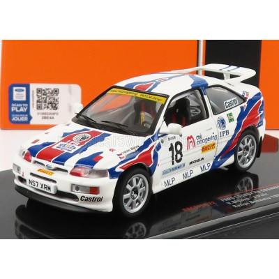 IXO MODELS FORD ENGLAND ESCORT RS COSWORTH N 18 RALLY BOHEMIA 1996 V.BLAHNA - J.PELC - WHITE BLUE RED 1/43
