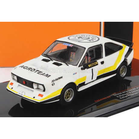IXO MODELS ŠKODA 160RS MTX N 1 RALLY PRIBRAM 1984 V.BLAHNA - P.SCOVANEK - WHITE BLACK YELLOW 1/43