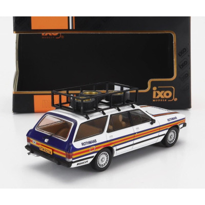 IXO MODELS FORD ENGLAND GRANADA MKII TOURER TEAM ROTHMANS RALLY ASSISTANCE 1980 - WHITE BLUE YELLOW 1/43