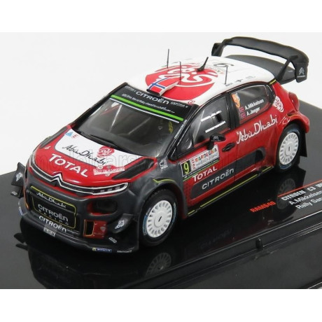 IXO MODELS CITROEN C3 WRC ABU DHABI N 9 RALLY SARDEGNA 2017 A.MIKKELSEN - A.SYNNEVAAG - RED WHITE GREY 1/43