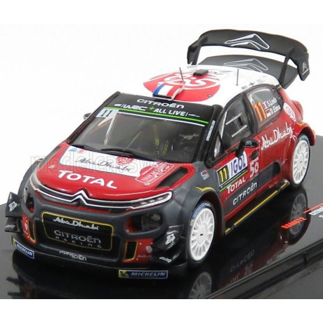 IXO MODELS CITROEN C3 WRC ABU DHABI N 11 RALLY TOUR DE CORSE 2018 S.LOEB - D.ELENA - RED WHITE GREY 1/43