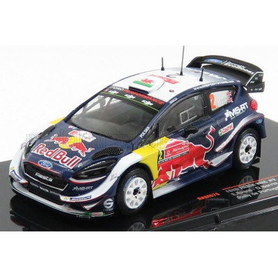 IXO MODELS FORD ENGLAND FIESTA WRC RED BULL N 2 RALLY DE PORTUGAL 2018 E.EVANS - D.BARRITT - BLUE RED YELLOW 1/43
