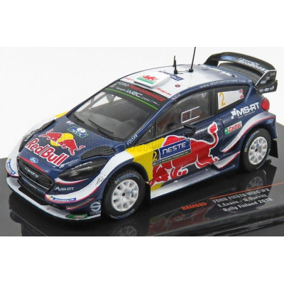 IXO MODELS FORD ENGLAND FIESTA WRC RED BULL N 2 RALLY FINLAND 2018 E.EVANS - D.BARRITT - BLUE WHITE YELLOW RED 1/43