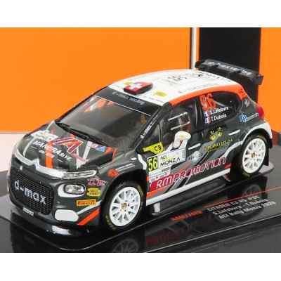 IXO MODELS CITROEN C3 R5 N 56 RALLY ACI MONZA 2020 S.LEFEBVRE - T.DUBOIS - GREY WHITE 1/43