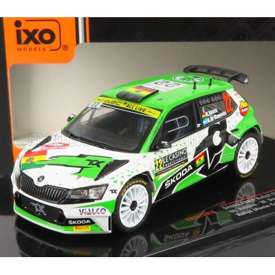 IXO MODELS ŠKODA FABIA RALLY2 EVO N 22 RALLY MONTECARLO 2021 M.WILKISON - M.DER OHANNESIAN - WHITE GREEN BLACK 1/43