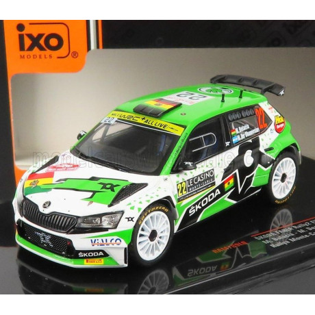 IXO MODELS ŠKODA FABIA RALLY2 EVO N 22 RALLY MONTECARLO 2021 M.WILKISON - M.DER OHANNESIAN - WHITE GREEN BLACK 1/43