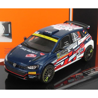 IXO MODELS VOLKSWAGEN POLO GTi R5 N 21 RALLY MONTECARLO 2021 N.GRYAZIN - K.ALEKSANDROV - BLUE WHITE RED 1/43