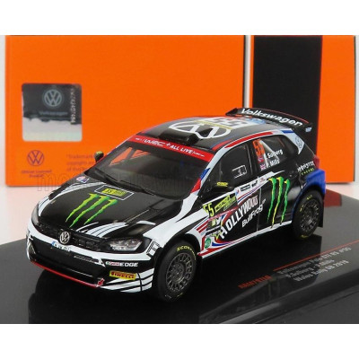 IXO MODELS VOLKSWAGEN POLO GTi R5 N 55 RALLY WALES 2019 P.SOLBERG - P.MILLS - WHITE BLACK BLUE 1/43