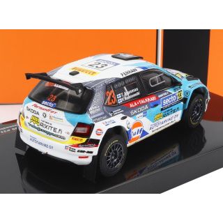 IXO MODELS ŠKODA FABIA RALLY2 EVO N 23 RALLY FINLAND 2022 T.ASUNMAA - V.MANNISENMAKI - LIGHT BLUE WHITE 1/43
