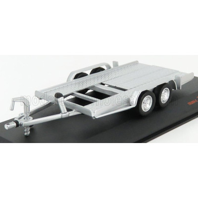 IXO MODELS ACCESSORIES CARRELLO TRASPORTO AUTO - CAR TRANSPORTER TRAILER SILVER WHEELS - CAR NOT INCLUDED - SILVER BLACK 1/43