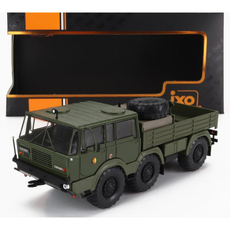 IXO MODELS TATRA 813 NVA 6x6 TRUCK CASSONATO DOUBLE CABINE 3-ASSI 1968 - MILITARY GREEN 1/43