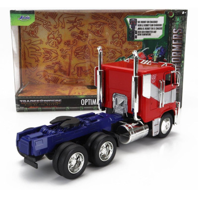 JADA PETERBILT 352 TRACTOR TRUCK 3-ASSI 1979 - OPTIMUS PRIME TRANSFORMERS MOVIE - RED BLUE 1/24