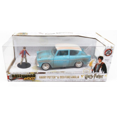 JADA FORD ENGLAND ANGLIA 1959 HARRY POTTER - MOVIE - WITH FIGURE 2016 - LIGHT BLUE 1/24