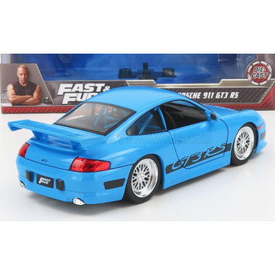 JADA PORSCHE 911 996 GT3 RS COUPE 2001 - FAST & FURIOUS - LIGHT BLUE 1/24