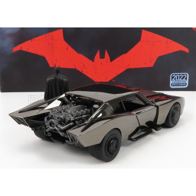 JADA BATMAN BATMOBILE WITH FIGURE 2022 - THE BATMAN MOVIE - CHROME 1/24
