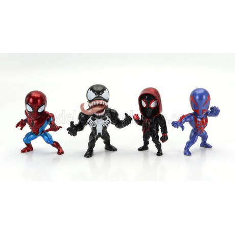 JADA FIGURES SET 4X AVENGERS - SPIDER MAN - MILES MORALES - SPIDERMAN 2099 - VENOM - CM. 6.0 - VARIOUS 1/32