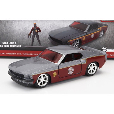JADA FORD USA MUSTANG GT500 SHELBY 1967 WITH STAR-LORD FIGURE MARVEL GUARDIANS OF THE GALAXY - COPPER GREY 1/32