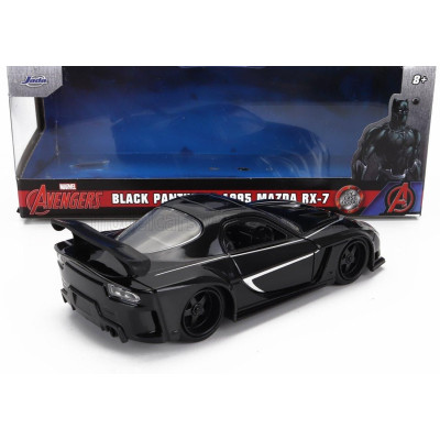 JADA MAZDA RX-7 WITH BLACK PANTHER FIGURE 1995 - BLACK 1/32