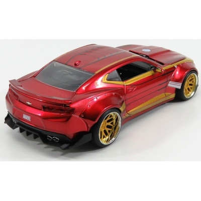 JADA CHEVROLET CAMARO COUPE WITH IRON MAN FIGURE 2016 - RED GOLD 1/24