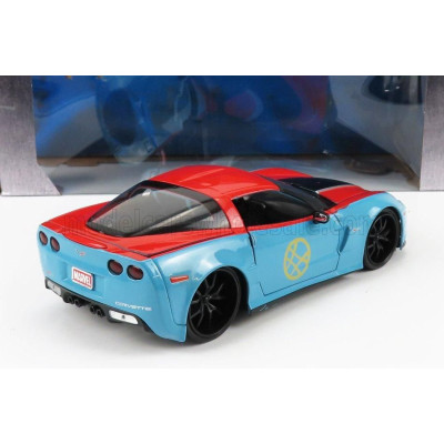 JADA CHEVROLET CORVETTE Z06 2015 WITH DOCTOR STRANGE FIGURE - BLUE RED 1/24