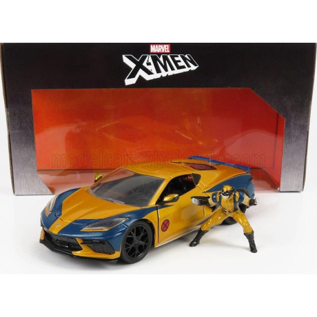 JADA CHEVROLET CORVETTE 2020 - MARVEL X-MEN WOLVERINE - GOLD BLUE 1/24