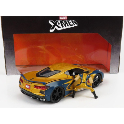 JADA CHEVROLET CORVETTE 2020 - MARVEL X-MEN WOLVERINE - GOLD BLUE 1/24