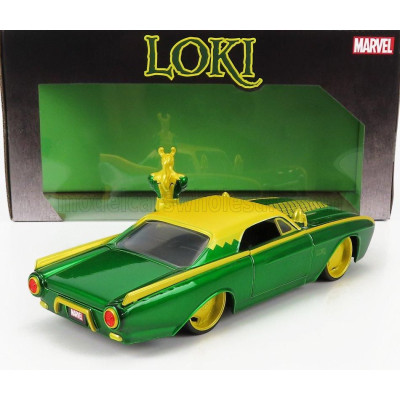 JADA FORD USA THUNDERBIRD WITH MARVEL LOKI 1963 - GREEN YELLOW 1/24