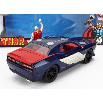 JADA DODGE CHALLENGER SRT8 WITH THOR FIGURE 2015 - BLUE SILVER 1/24