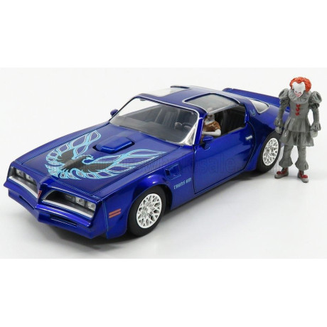JADA PONTIAC FIREBIRD WITH IT PENNYWISE & HENRY BOWER'S FIGURE 1977 - BLUE 1/24