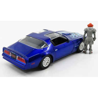 JADA PONTIAC FIREBIRD WITH IT PENNYWISE & HENRY BOWER'S FIGURE 1977 - BLUE 1/24