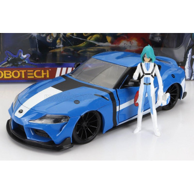 JADA TOYOTA SUPRA WITH MAX STERLING FIGURE ROBOTECH 2020 - LIGHT BLUE WHITE 1/24