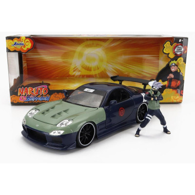 JADA MAZDA RX-7 WITH KAKASHI HATAKE FIGURE 1993 - BLUE GREEN 1/24