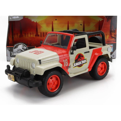 JADA JEEP WRANGLER RUBICON OPEN 2015 - JURASSIC WORLD - WHITE RED 1/16