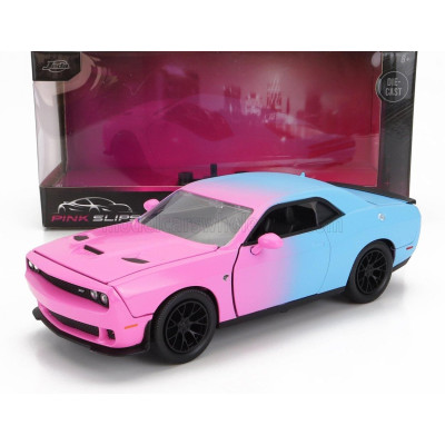 JADA DODGE CHALLENGER SRT HELLCAT COUPE CUSTOM 2015 - PINK LIGHT BLUE 1/24
