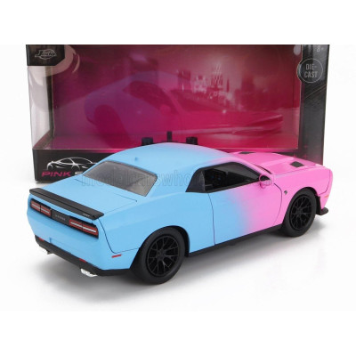 JADA DODGE CHALLENGER SRT HELLCAT COUPE CUSTOM 2015 - PINK LIGHT BLUE 1/24