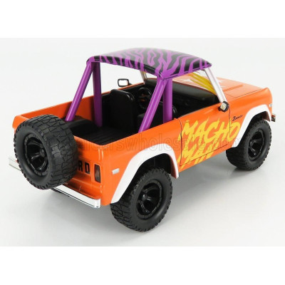 JADA FORD USA BRONCO WITH MACHO MAN RANDY SAVAGE FIGURE 1973 - ORANGE 1/24