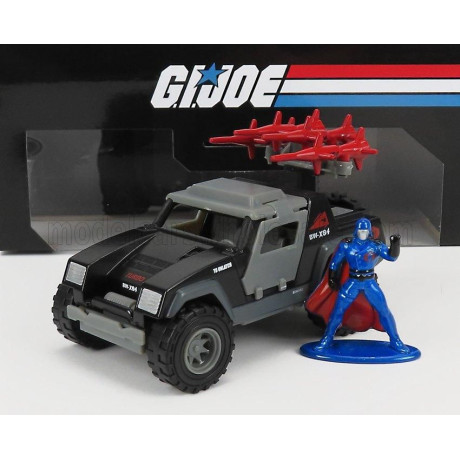 JADA JEEP COMMANDER 1996 WITH G.I.JOE FIGURE - GREY BLACK 1/32