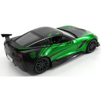 JADA CHEVROLET CORVETTE C7 COUPE STINGRAY 2014 - CROSSHAIRS TRANSFORMERS V L'ULTIMO CAVALIERE - MOVIE 2017 - GREEN MET BLACK 1/2