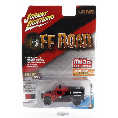 JOHNNY LIGHTNING HUMMER H1 BAJA PILOTS 1996 - RED BLACK 1/64