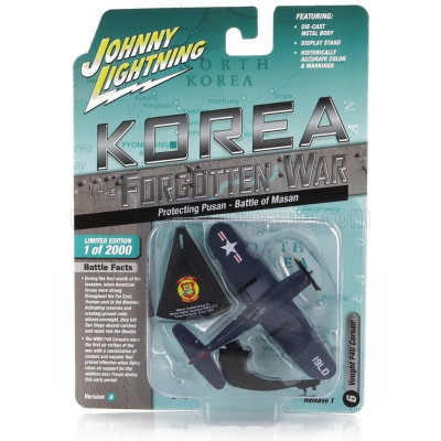 JOHNNY LIGHTNING CHANCE VOUGHT CORSAIR F4U1A MILITARY AIRPLANE 1942 - BLUE 1/100